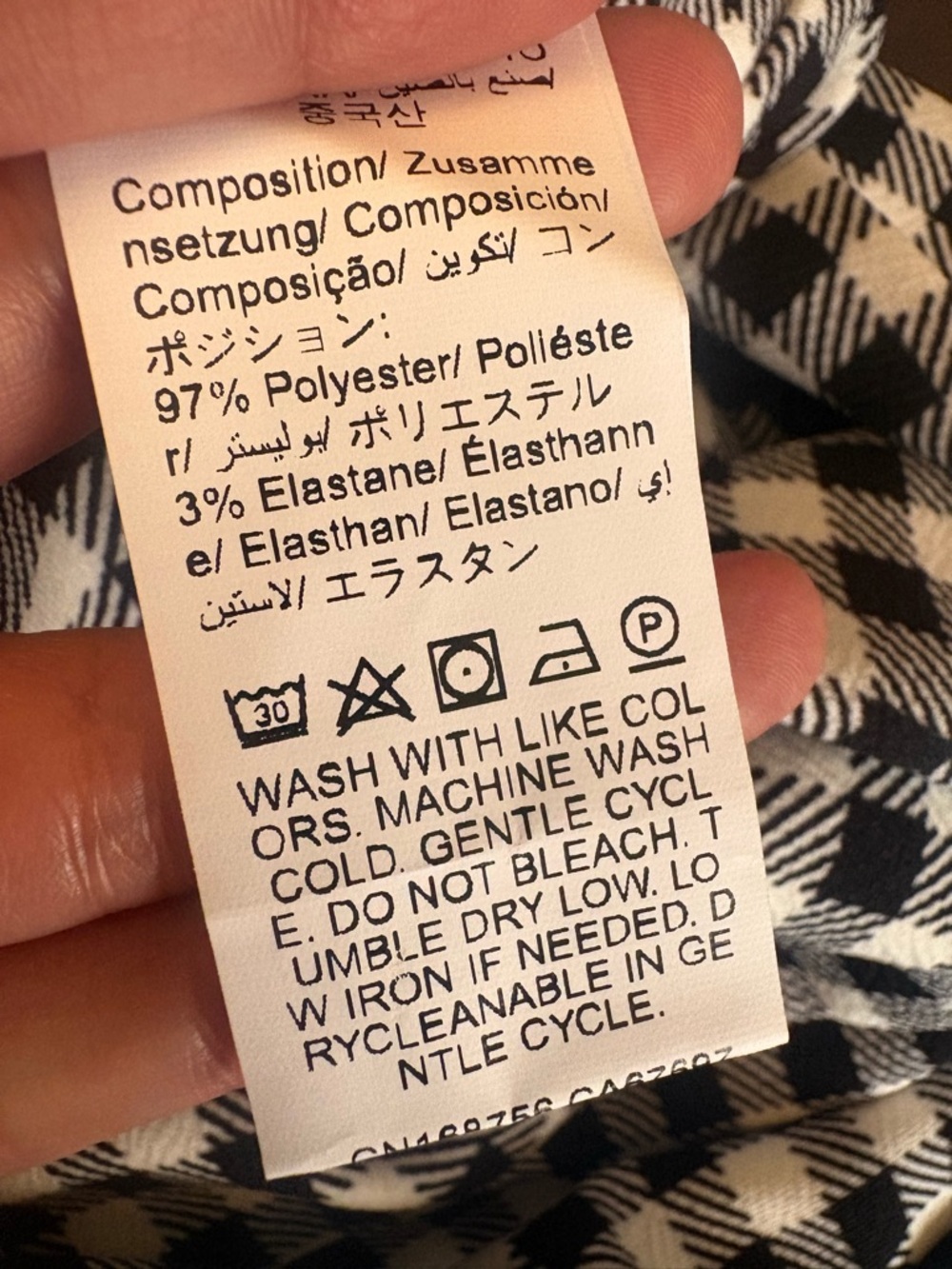 NWOT High-Waisted Black and White Gingham Capris - Picture 9 of 9